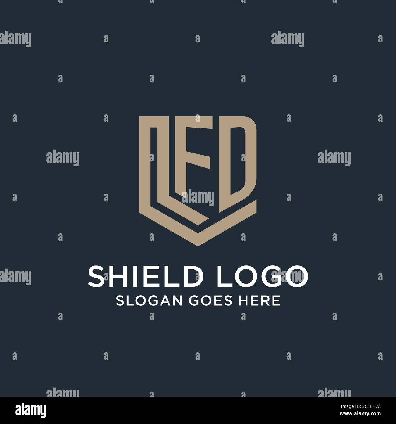 Initial FD logo shield guard shapes logo idea vector graphic vector graphic Stock Vector