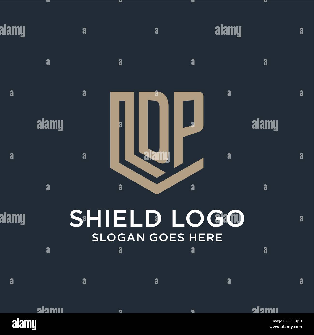 Initial DP logo shield guard shapes logo idea vector graphic vector graphic Stock Vector