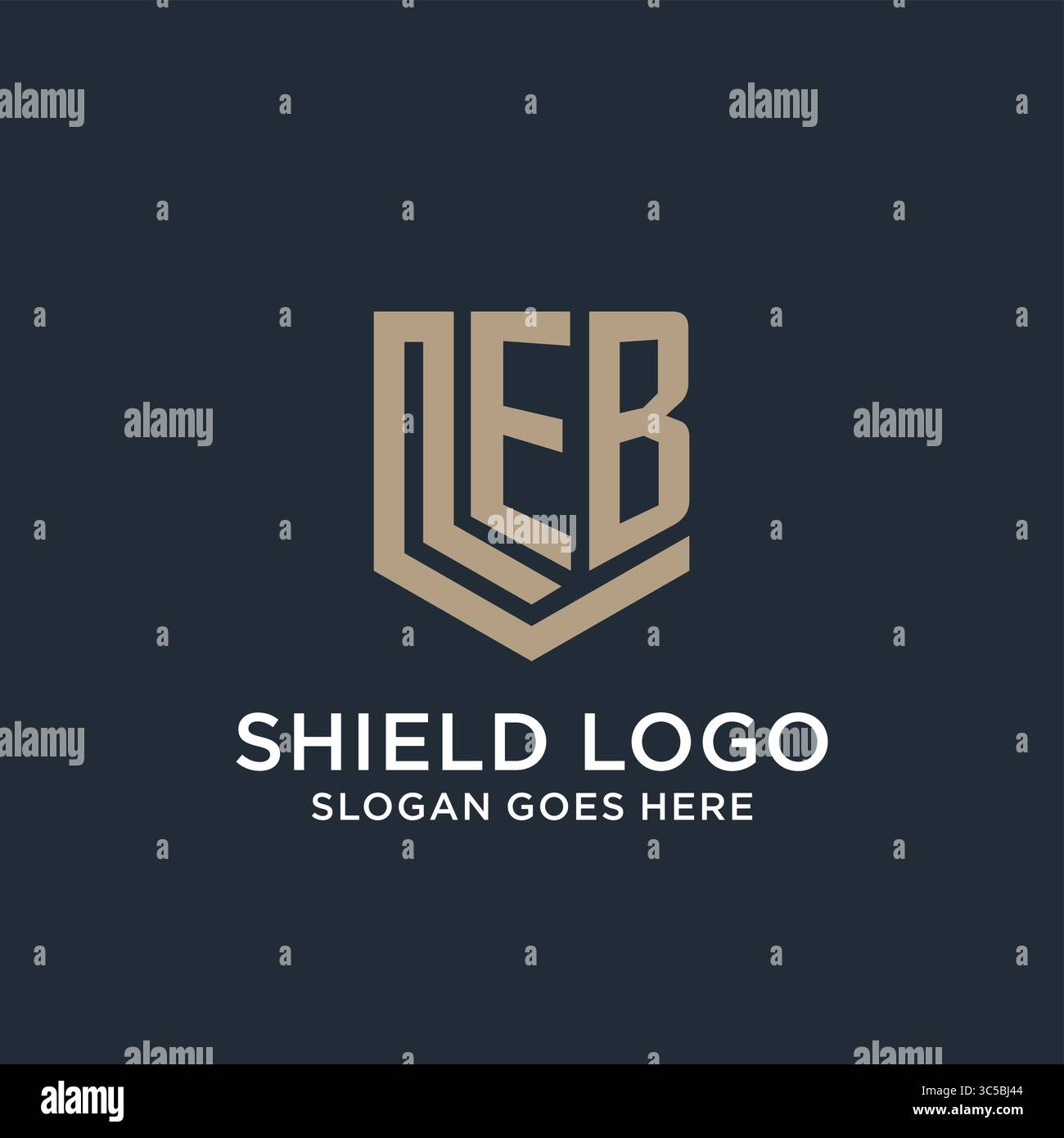 Initial EB logo shield guard shapes logo idea vector graphic vector graphic Stock Vector
