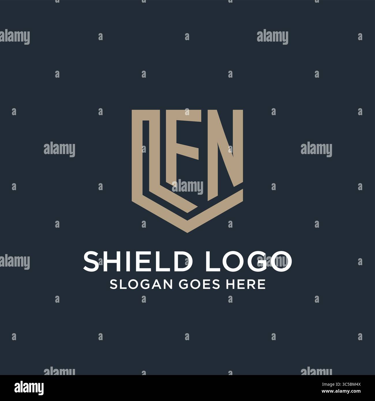 Initial FN logo shield guard shapes logo idea vector graphic vector graphic Stock Vector