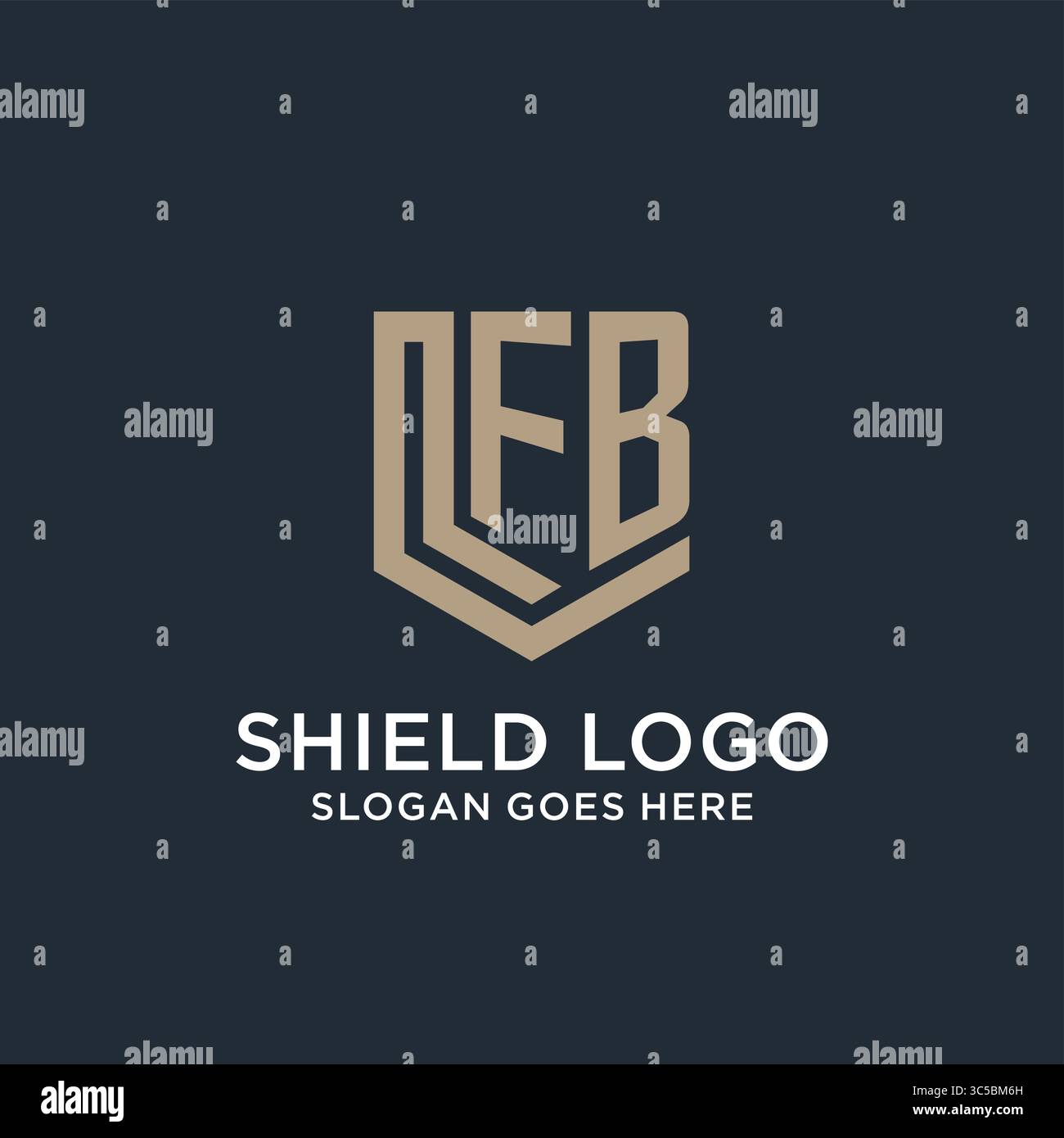 Initial FB logo shield guard shapes logo idea vector graphic vector graphic Stock Vector