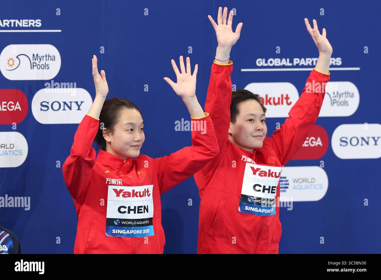 Singapore City, Singapore.29th July 2025. The Chinese duo Chen Yiwen ...