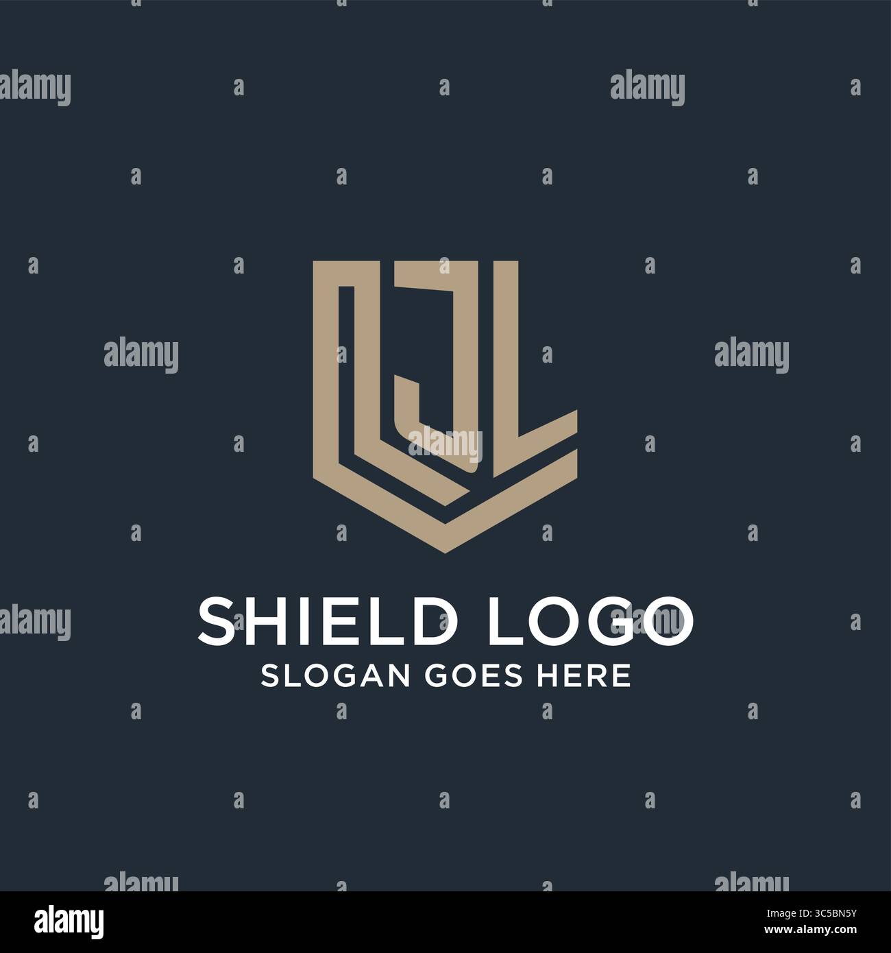 Initial JL logo shield guard shapes logo idea vector graphic vector graphic Stock Vector