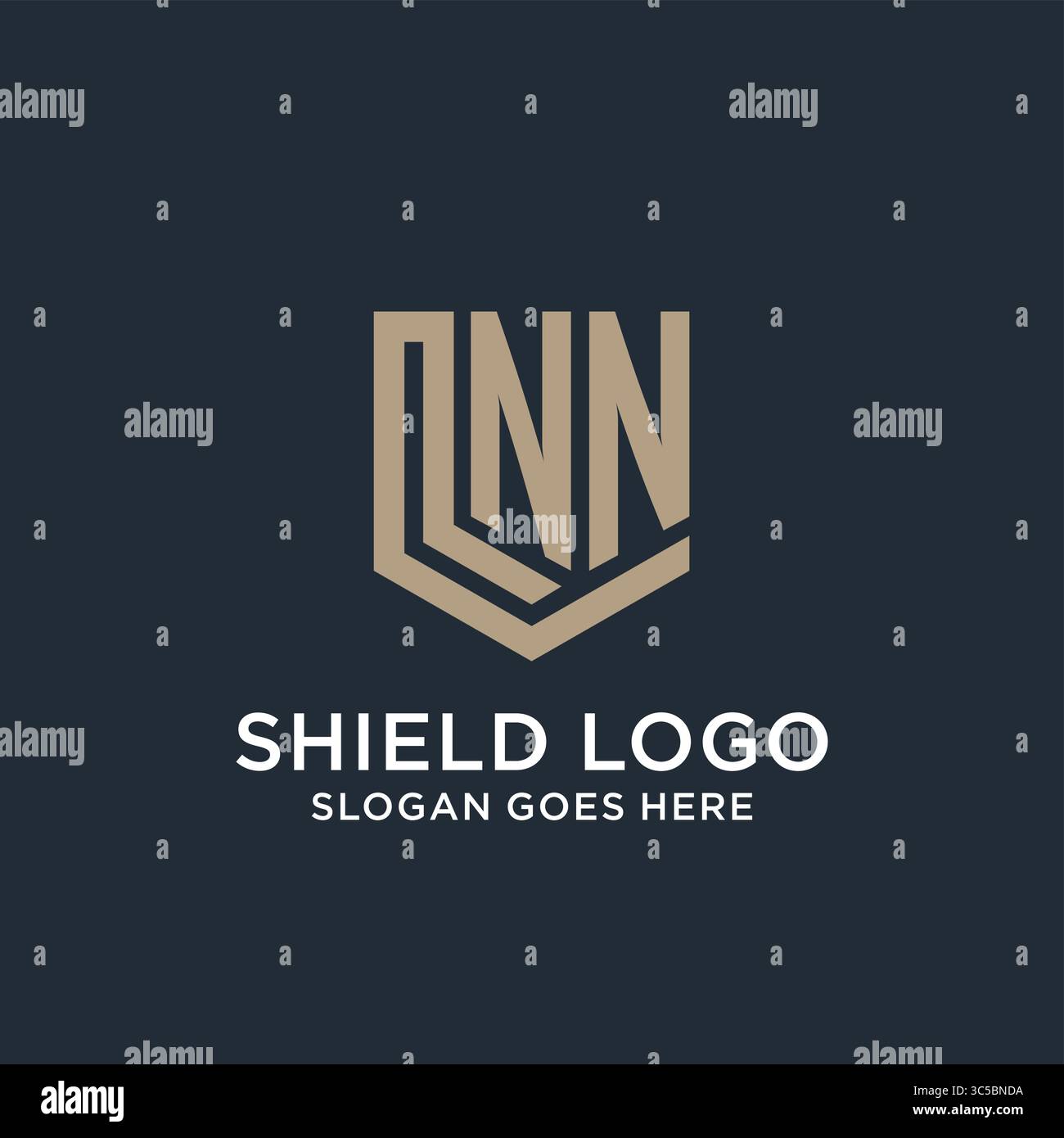 Initial NN logo shield guard shapes logo idea vector graphic vector graphic Stock Vector