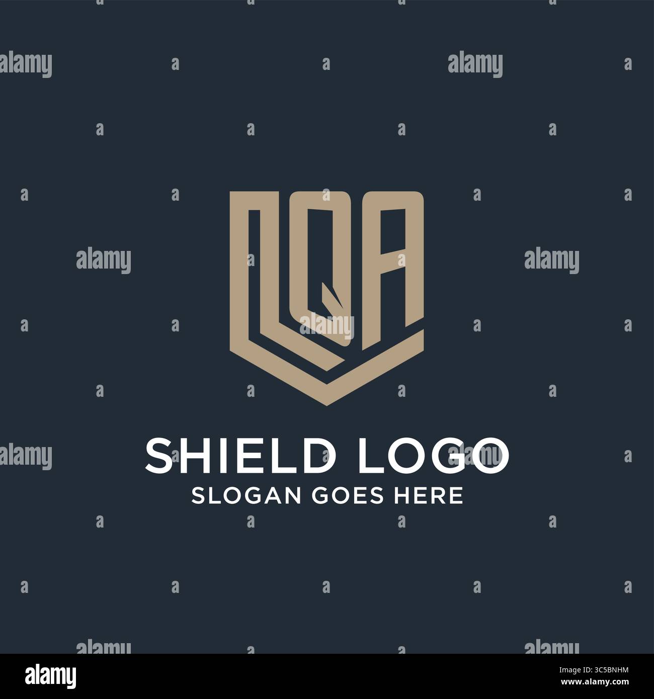 Initial QA logo shield guard shapes logo idea vector graphic vector ...