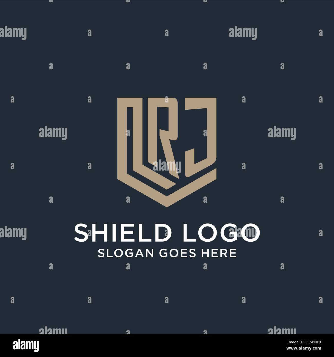 Initial RJ logo shield guard shapes logo idea vector graphic vector graphic Stock Vector