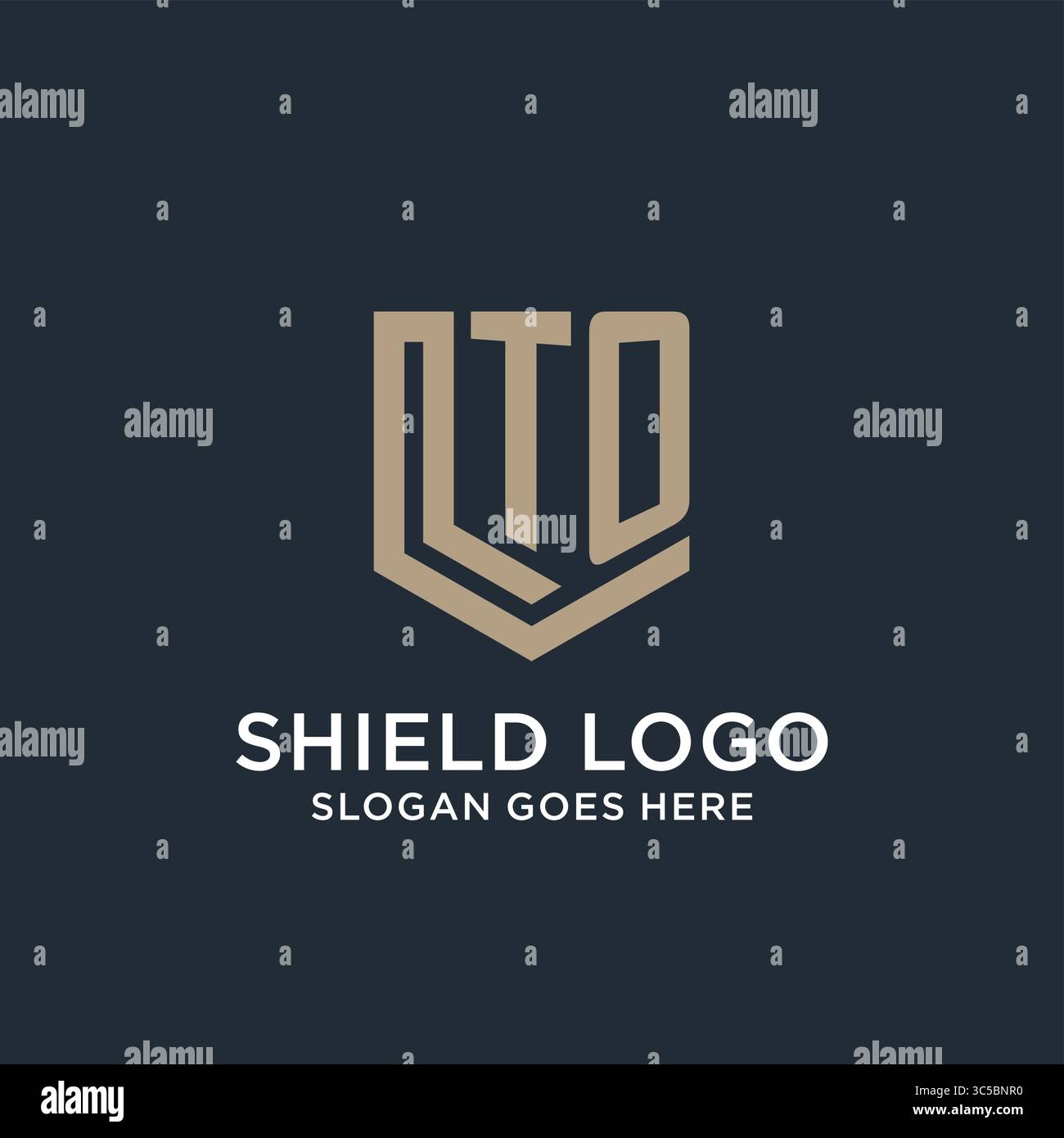 Initial TO logo shield guard shapes logo idea vector graphic vector graphic Stock Vector