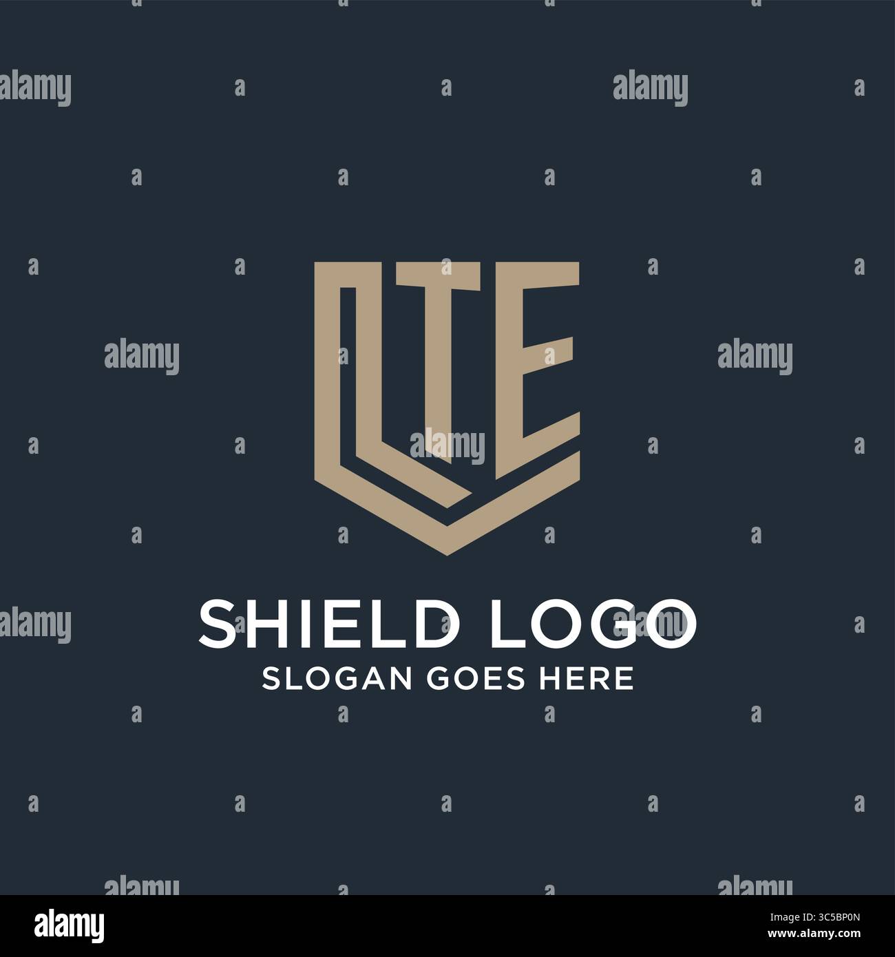 Initial TE logo shield guard shapes logo idea vector graphic vector graphic Stock Vector