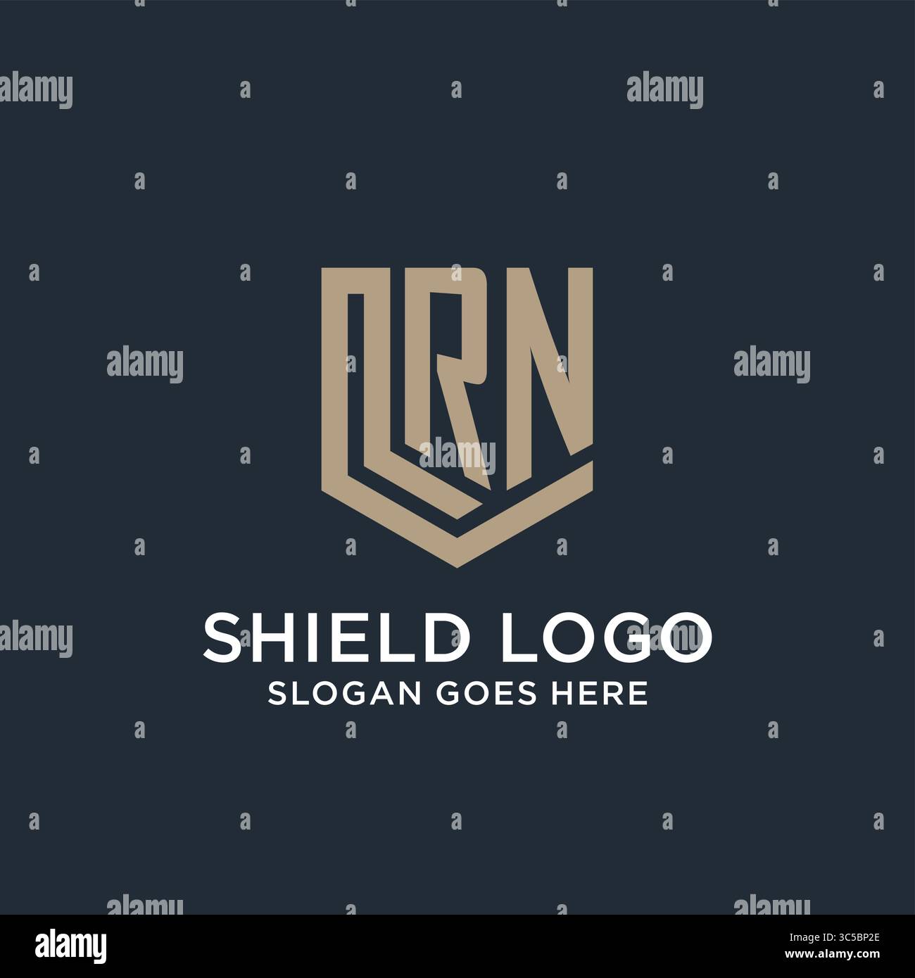 Initial RN logo shield guard shapes logo idea vector graphic vector graphic Stock Vector