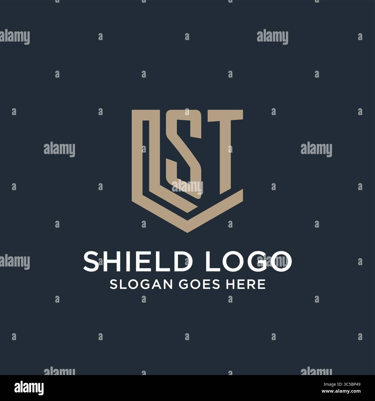 Initial ST logo shield guard shapes logo idea vector graphic vector graphic Stock Vector