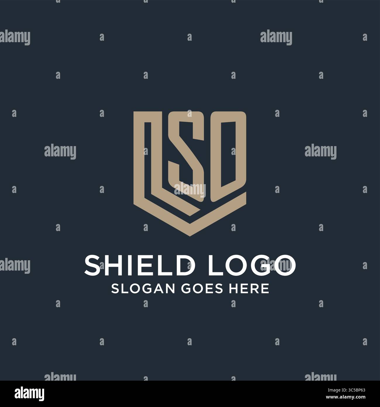 Initial SO logo shield guard shapes logo idea vector graphic vector graphic Stock Vector