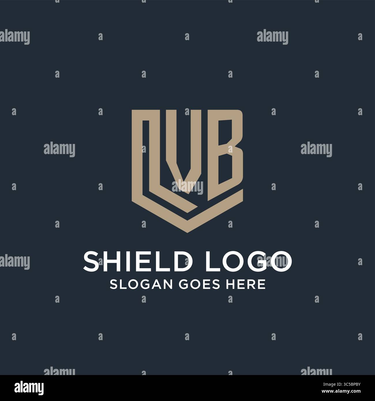 Initial VB logo shield guard shapes logo idea vector graphic vector graphic Stock Vector