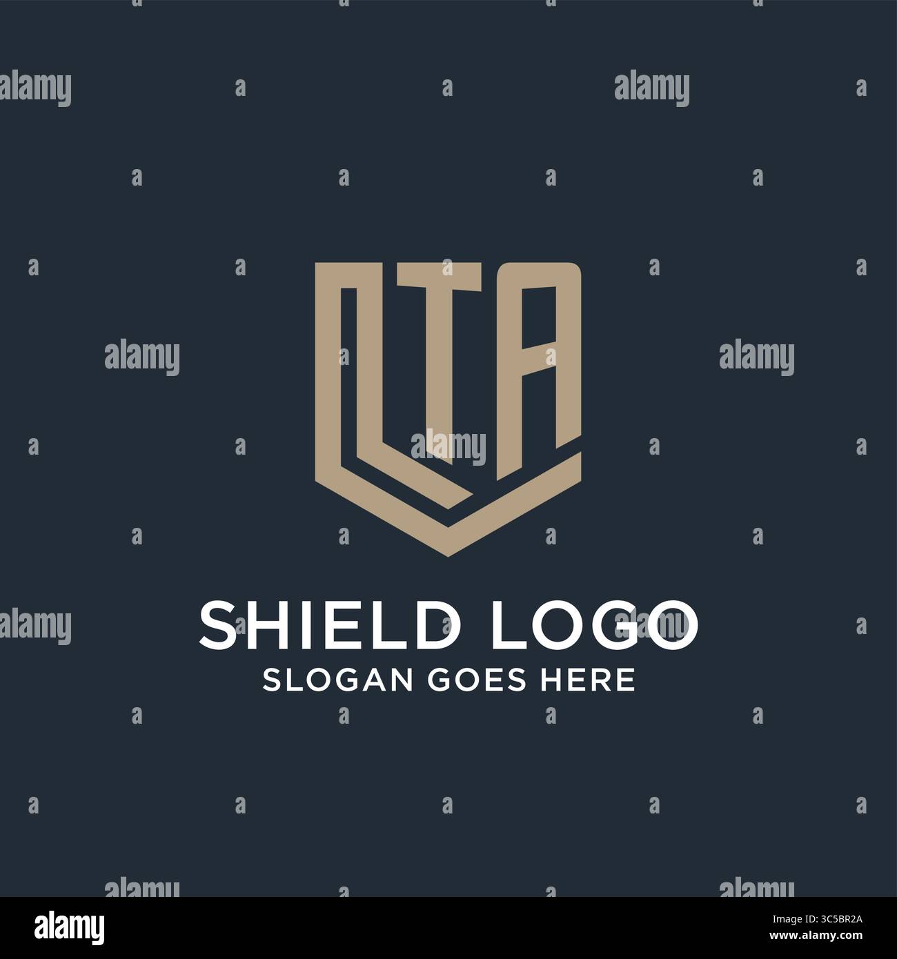 Initial TA logo shield guard shapes logo idea vector graphic vector graphic Stock Vector