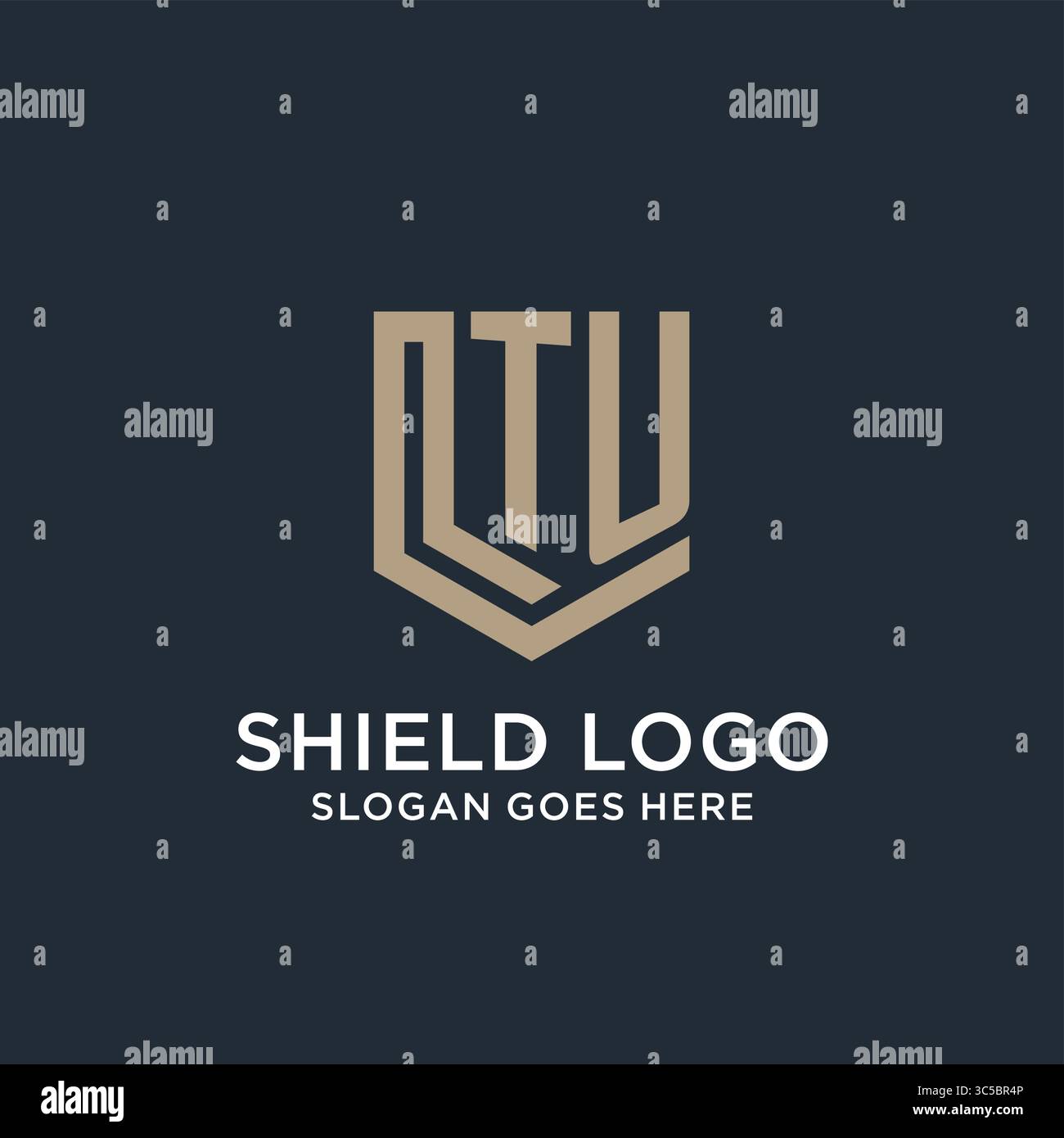 Initial TU logo shield guard shapes logo idea vector graphic vector ...