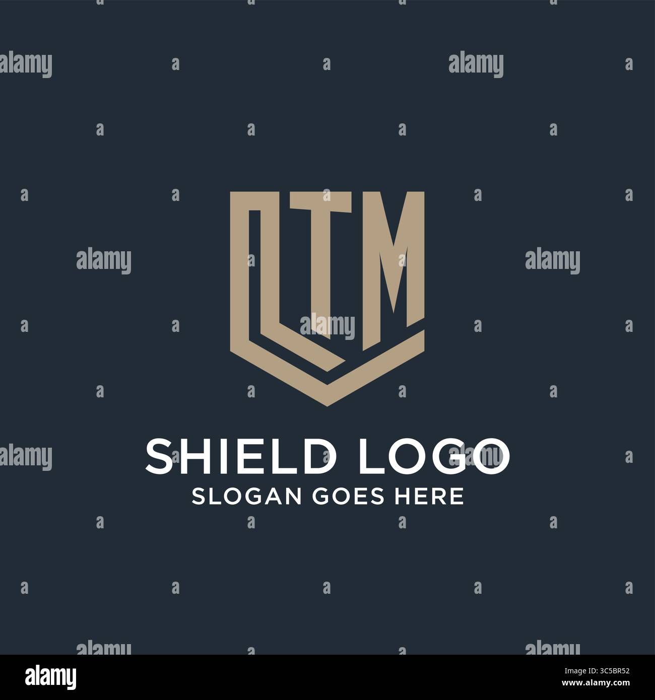 Initial TM logo shield guard shapes logo idea vector graphic vector graphic Stock Vector