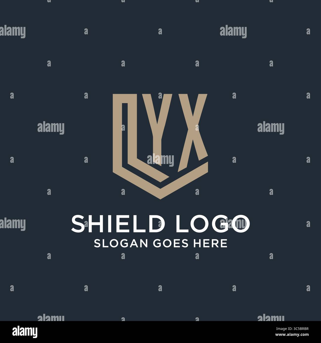 Initial YX logo shield guard shapes logo idea vector graphic vector ...
