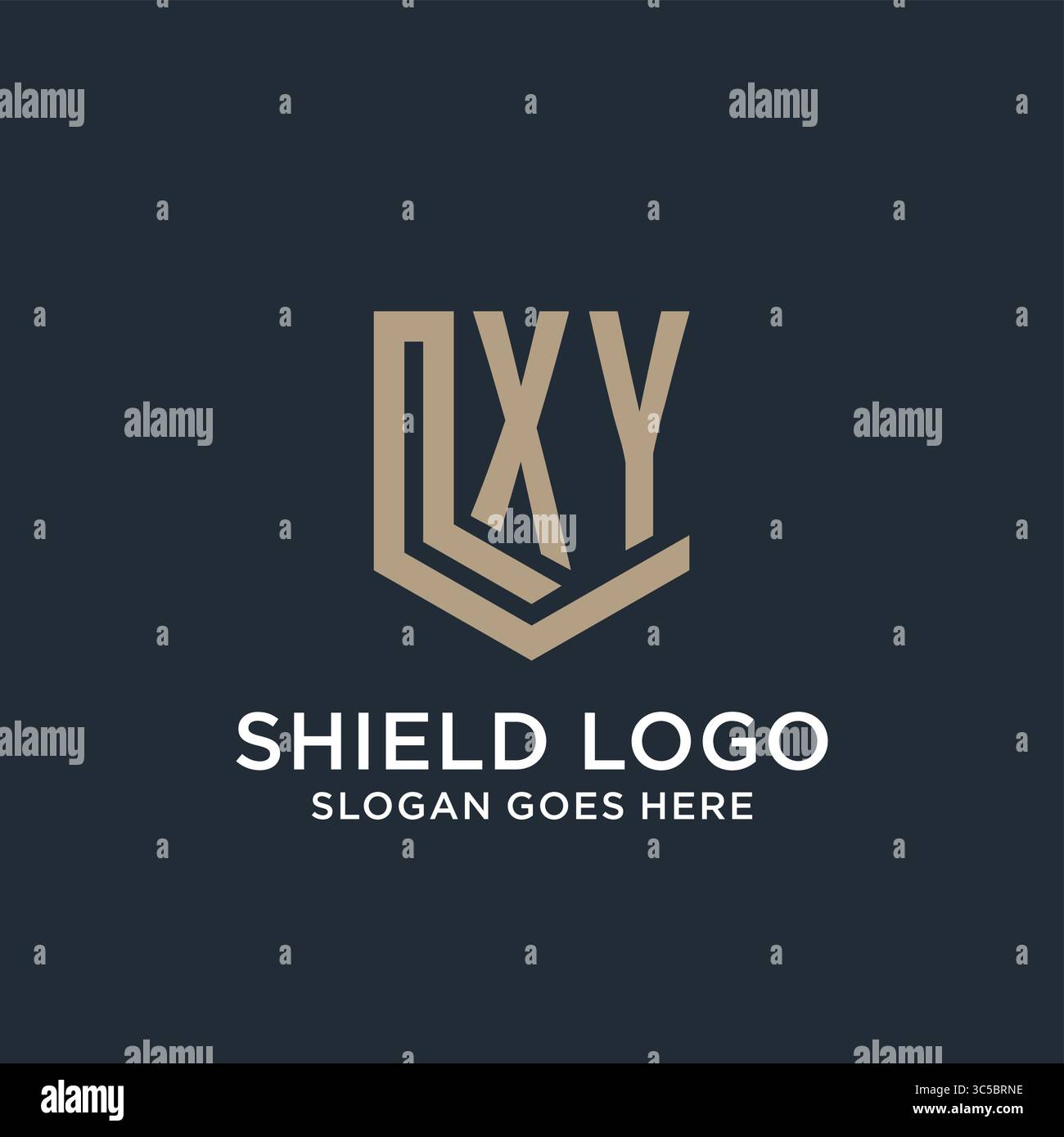 Initial XY logo shield guard shapes logo idea vector graphic vector ...