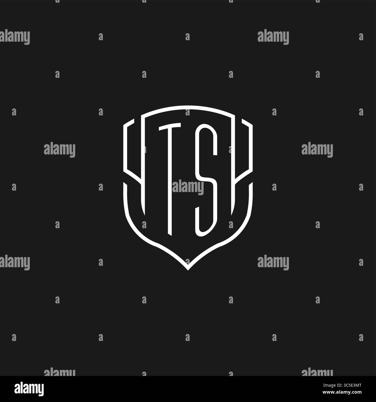 Initial TS logo monoline shield icon shape with vector graphic Stock ...