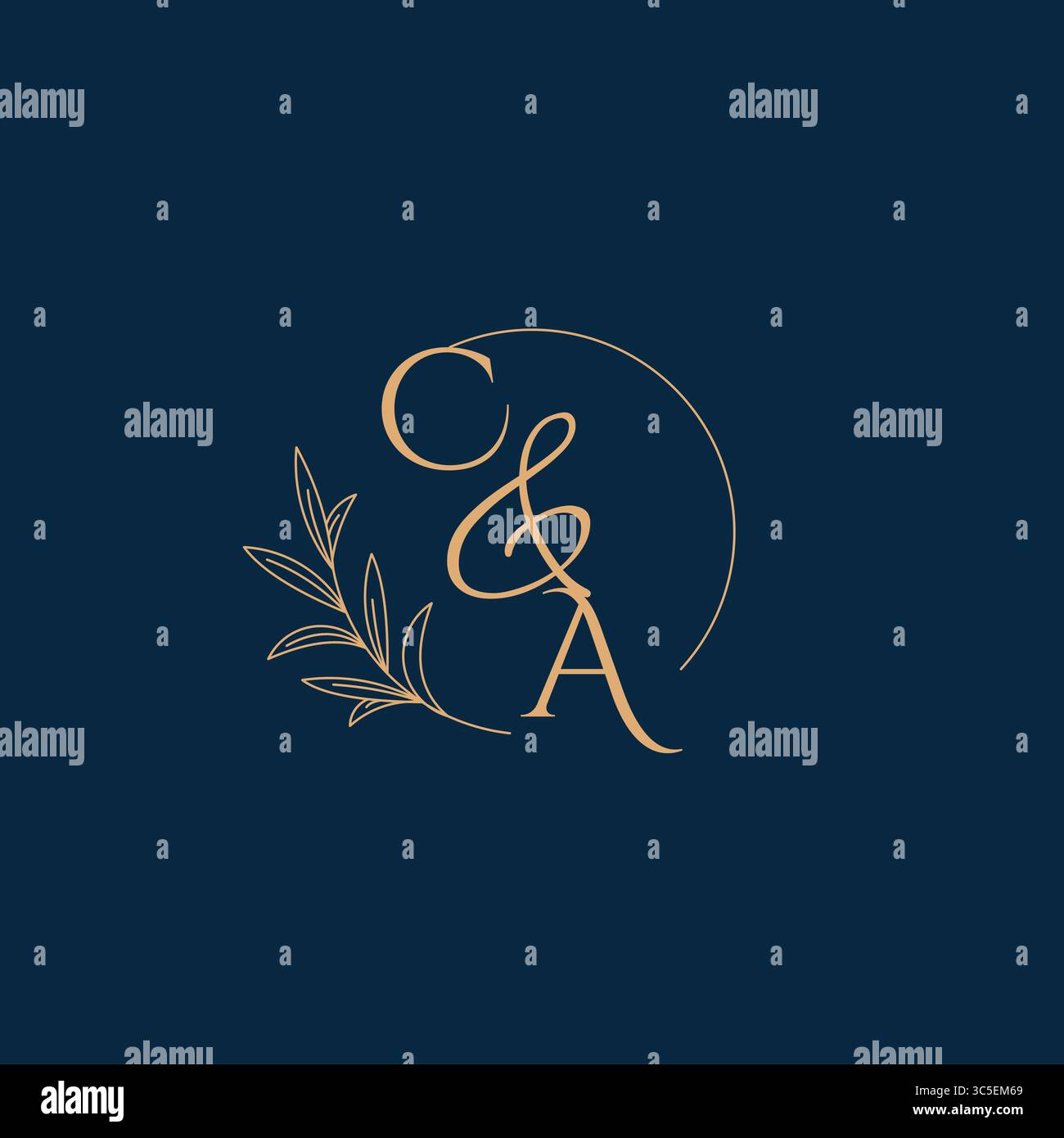 CA Initial Wedding Monogram Logo with Minimalistic Style vector graphic Stock Vector