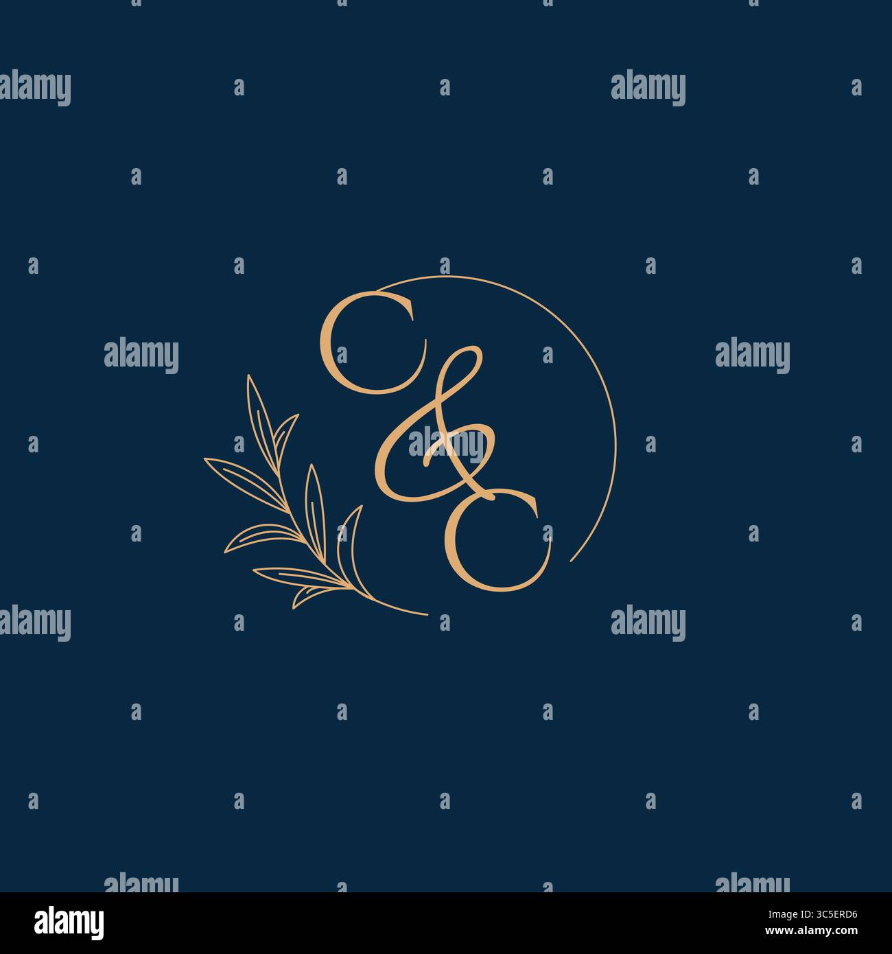 CC Initial Wedding Monogram Logo with Minimalistic Style vector graphic Stock Vector