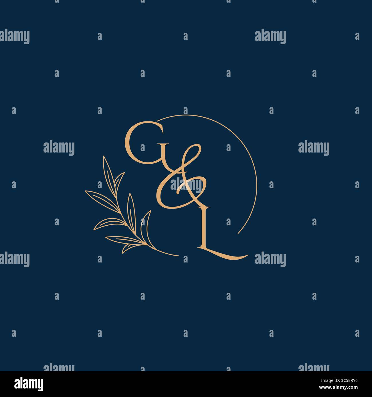 GL Initial Wedding Monogram Logo with Minimalistic Style vector graphic Stock Vector