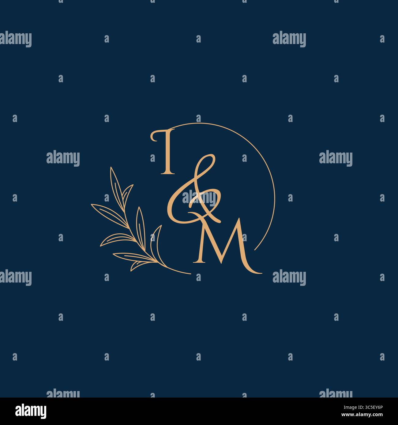 IM Initial Wedding Monogram Logo with Minimalistic Style vector graphic Stock Vector