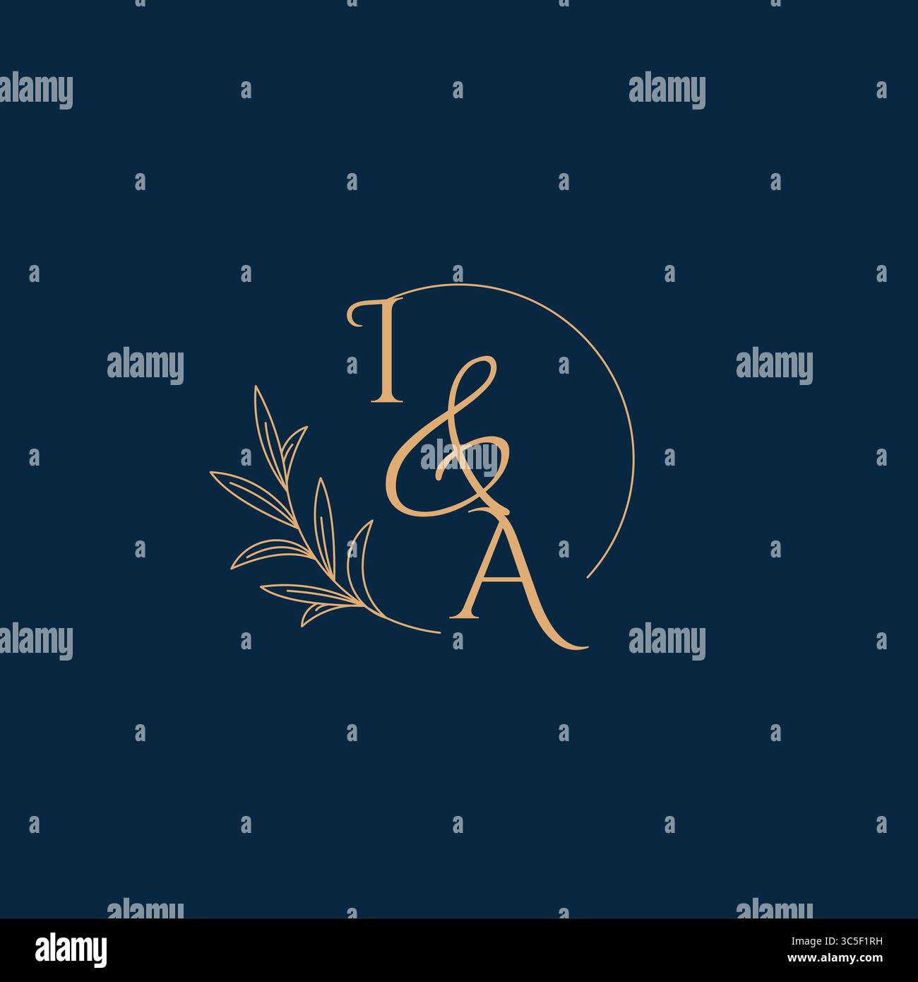 IA Initial Wedding Monogram Logo with Minimalistic Style vector graphic Stock Vector