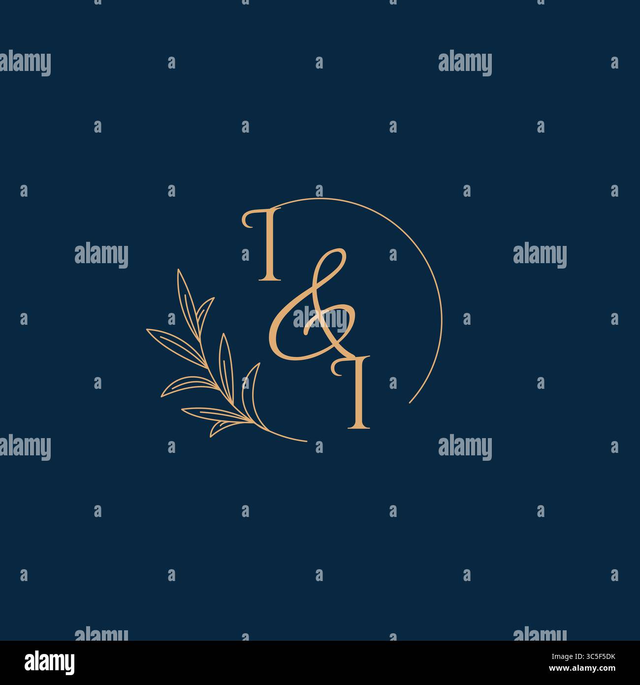 II Initial Wedding Monogram Logo with Minimalistic Style vector graphic Stock Vector