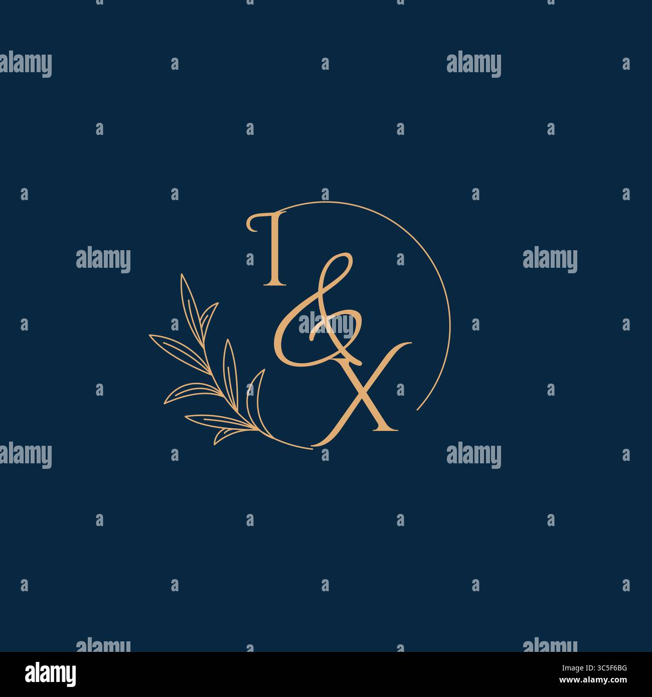 IX Initial Wedding Monogram Logo with Minimalistic Style vector graphic Stock Vector