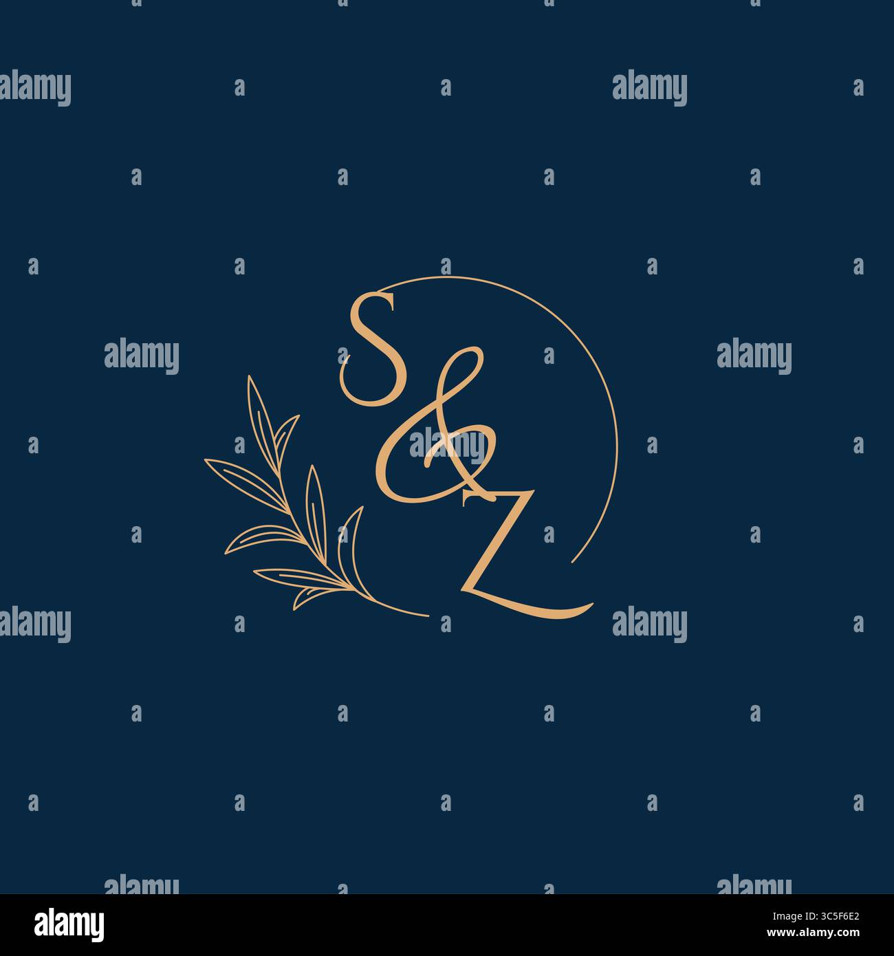 SZ Initial Wedding Monogram Logo with Minimalistic Style vector graphic Stock Vector