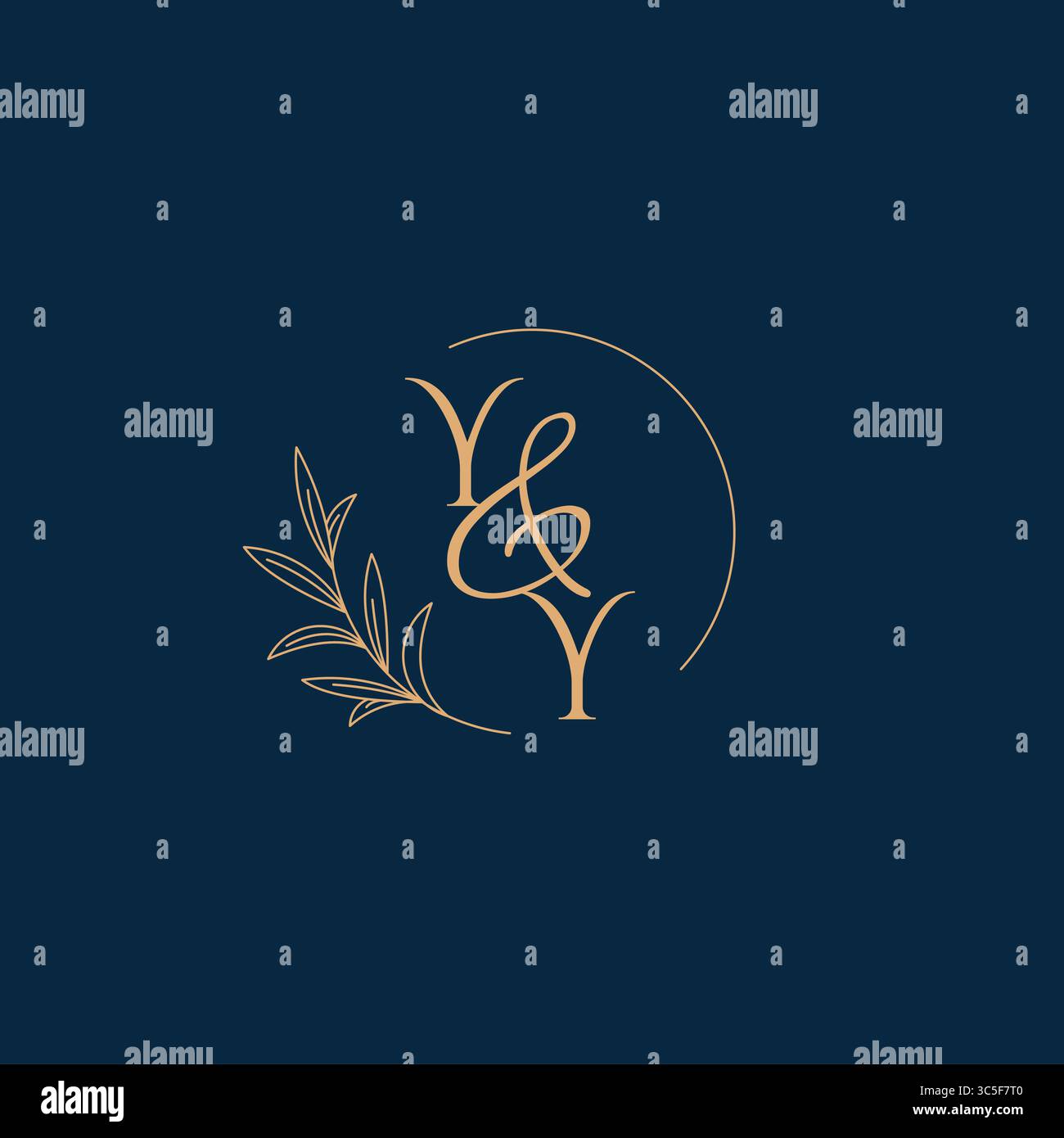 YY Initial Wedding Monogram Logo with Minimalistic Style vector graphic Stock Vector
