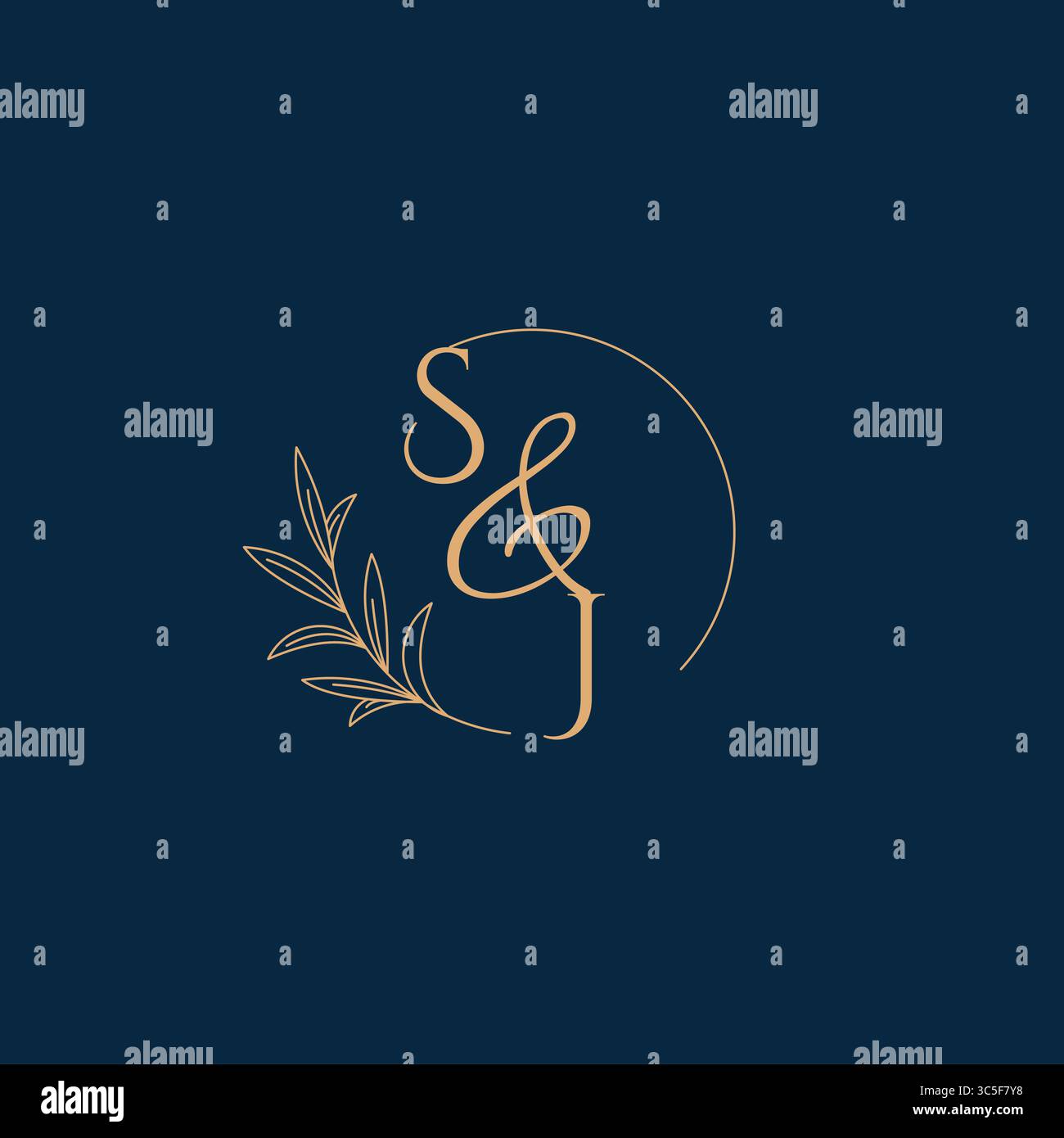 SJ Initial Wedding Monogram Logo with Minimalistic Style vector graphic Stock Vector