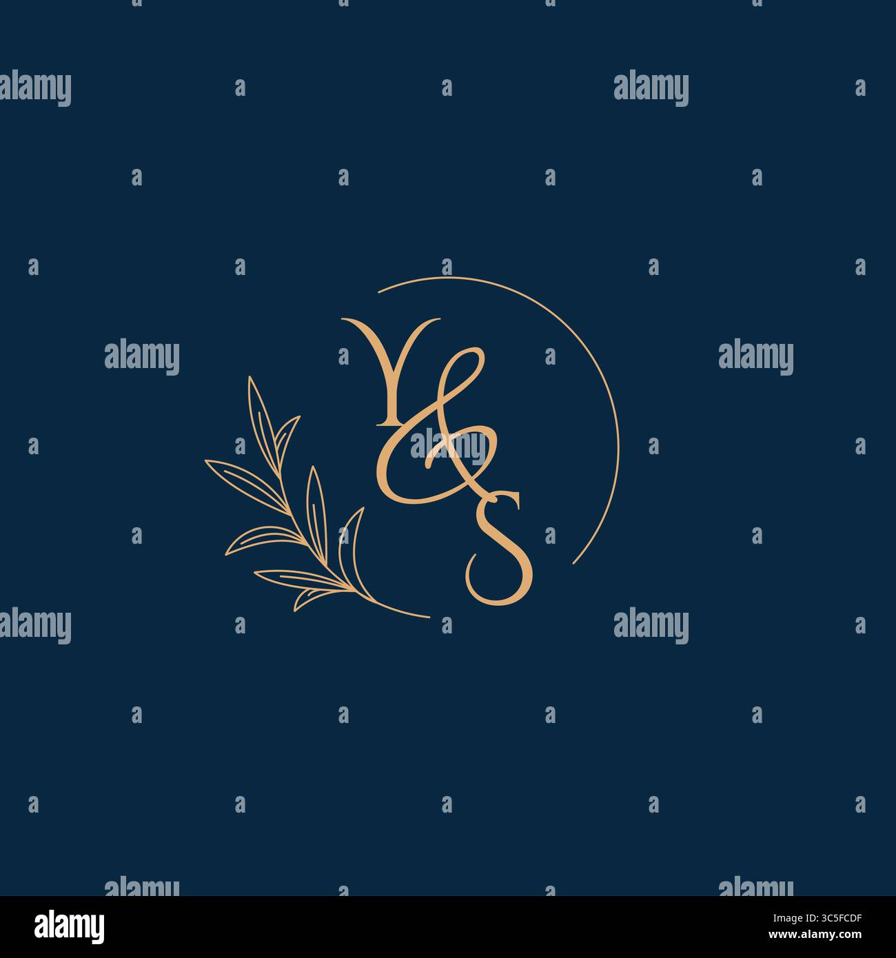 YS Initial Wedding Monogram Logo with Minimalistic Style vector graphic Stock Vector