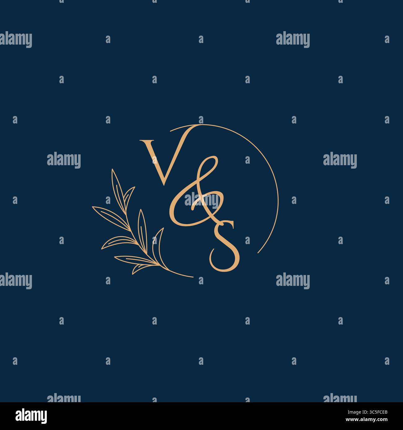 VS Initial Wedding Monogram Logo with Minimalistic Style vector graphic Stock Vector