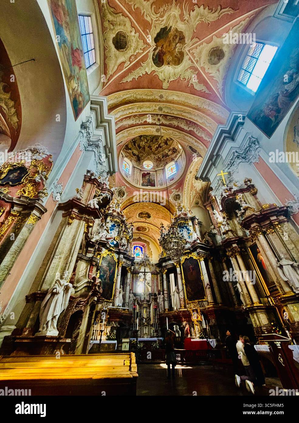 The interior of the Dominican Church of the Holy Spirit in Vilnius, Lithuania. - Smartphone Captured Stock Image