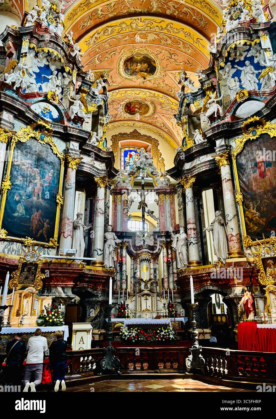The interior of the Dominican Church of the Holy Spirit in Vilnius, Lithuania. - Smartphone Captured Stock Image