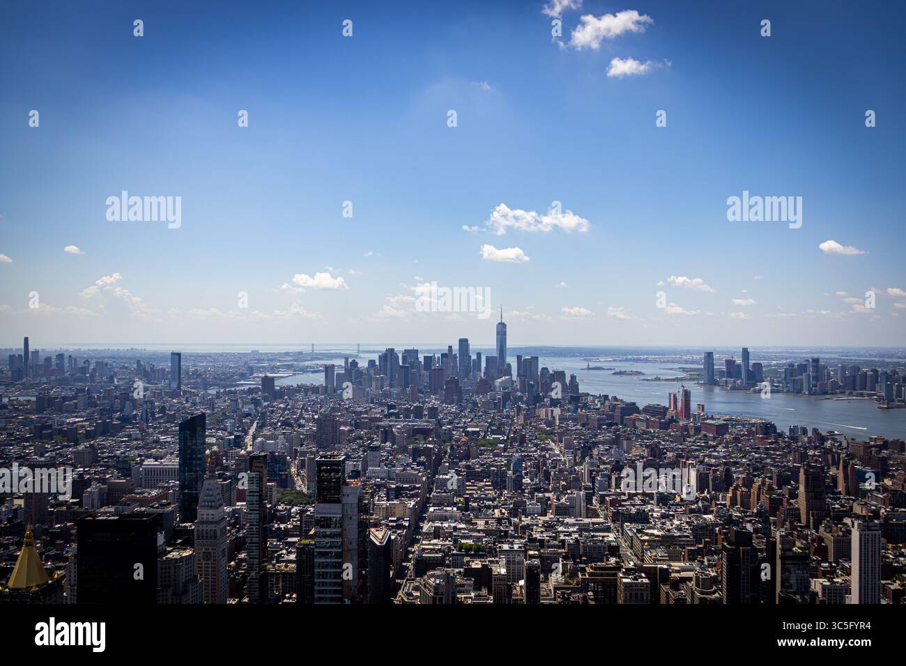 New York City seen from the Empire State Building in Daylight Stock Photo