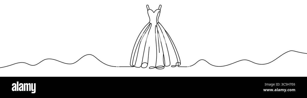 line drawing of a dress Illusion One Shoulder Sequined Custom-made Wedding Dress Sketch, The Shown Sketch