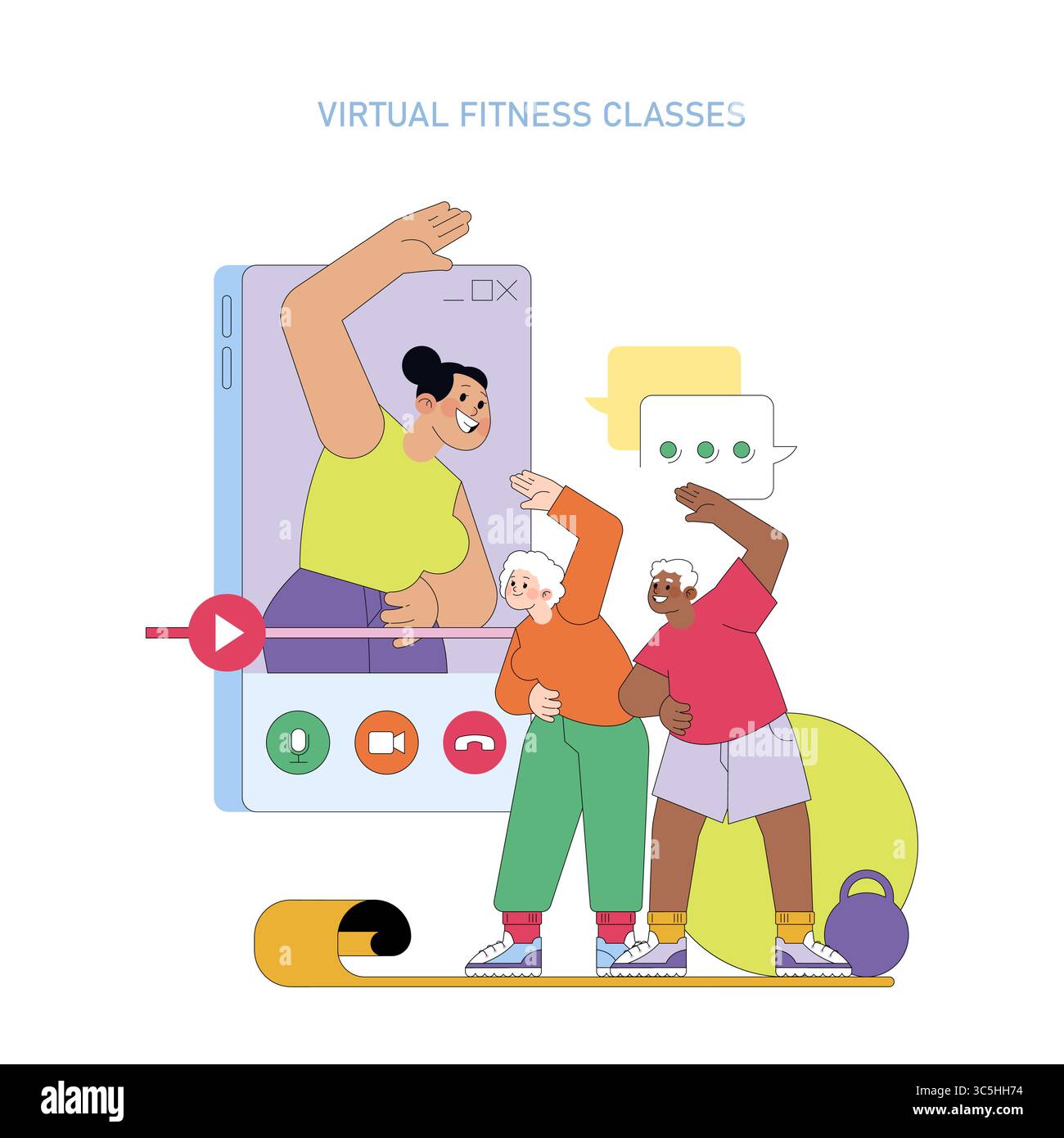 Participating in exercise class Stock Vector Images - Alamy