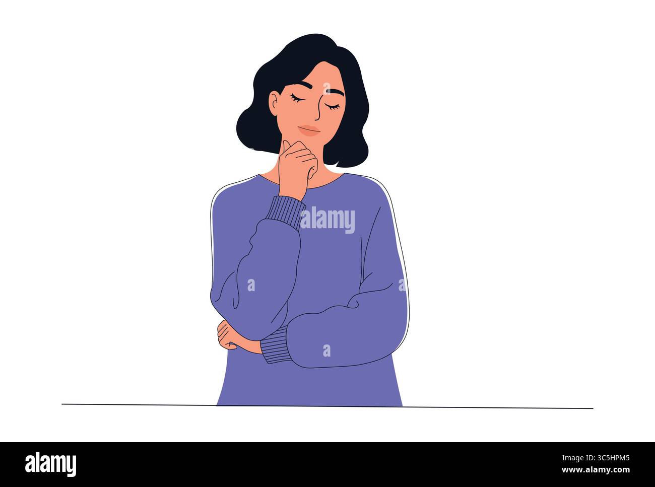 Creative Thinking and Idea Generation Woman Vector Illustration Stock ...