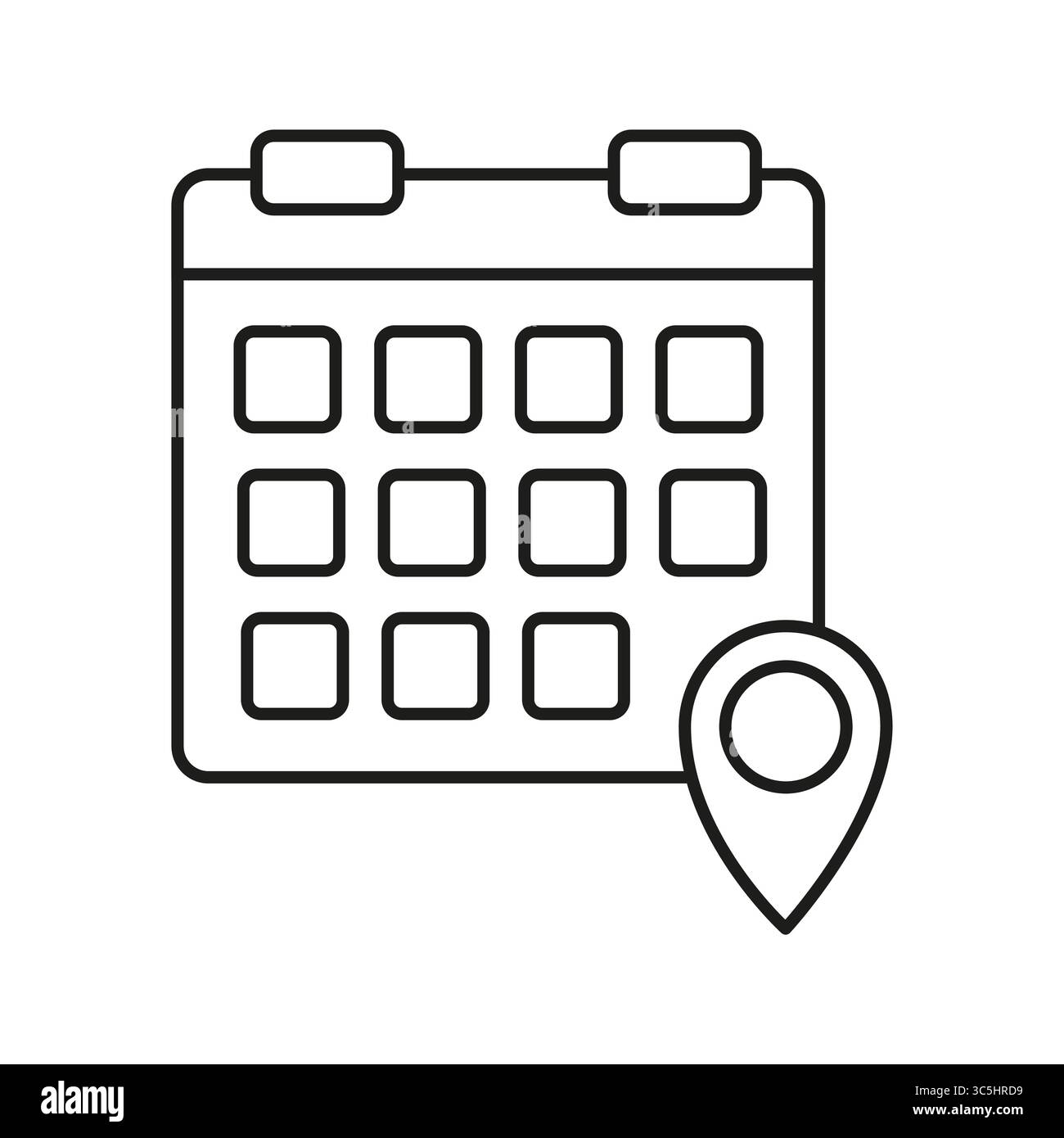 Calendar location icon. Map date symbol. Event place Vector. Pinpoint ...