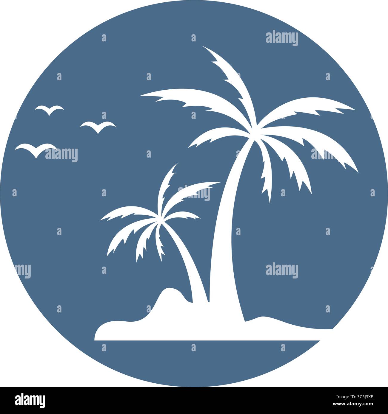 Summer beach logo design illustration Stock Vector