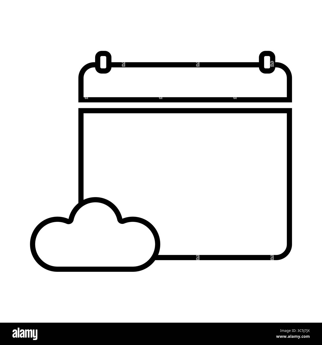 Calendar cloud icon. Data storage symbol. Sync event Vector. Upload schedule mark. Stock Vector
