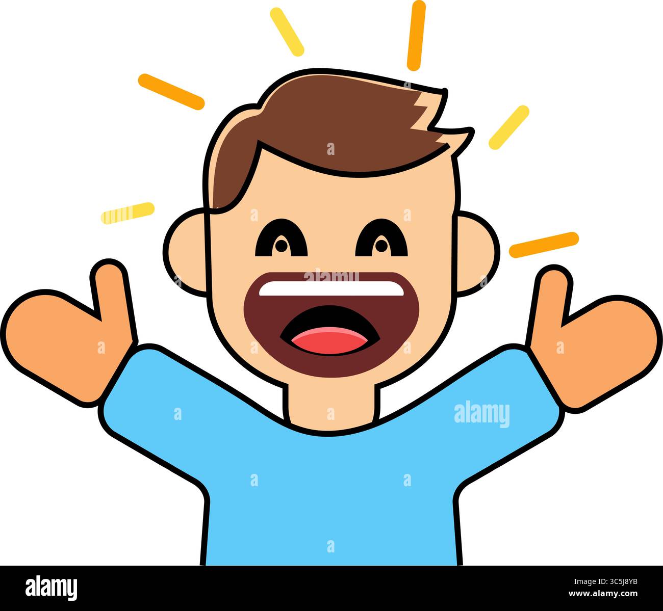 Happy excited person Stock Vector Images - Alamy, image size:1300x1199