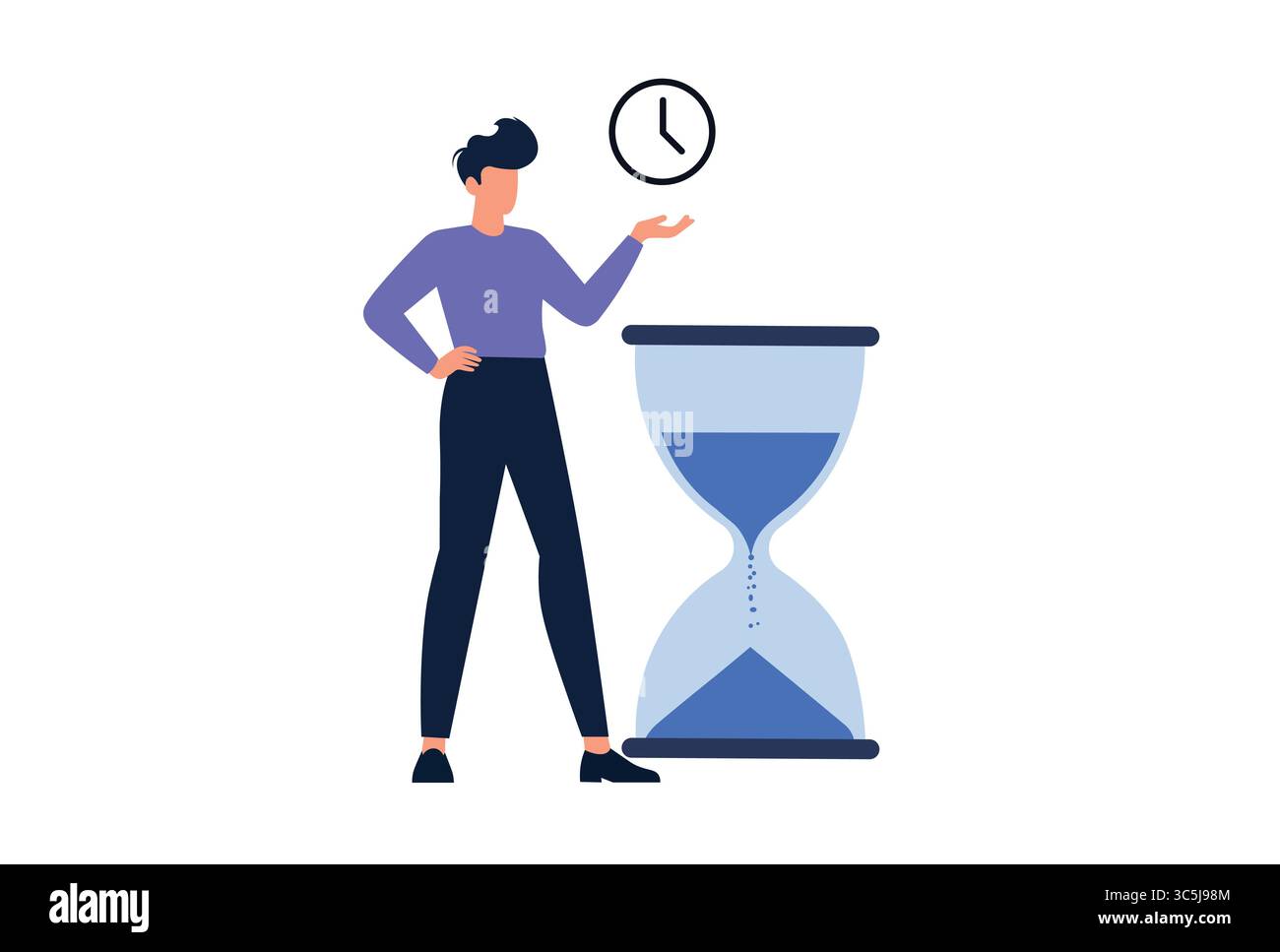 Time management and productivity Concept vector illustration Stock ...