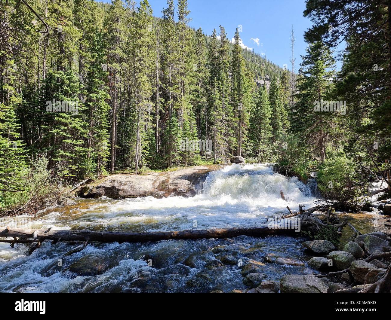Lower Copeland Falls in Rocky Mountain National Park, Colorado, U.S.A. - Smartphone Captured Stock Image