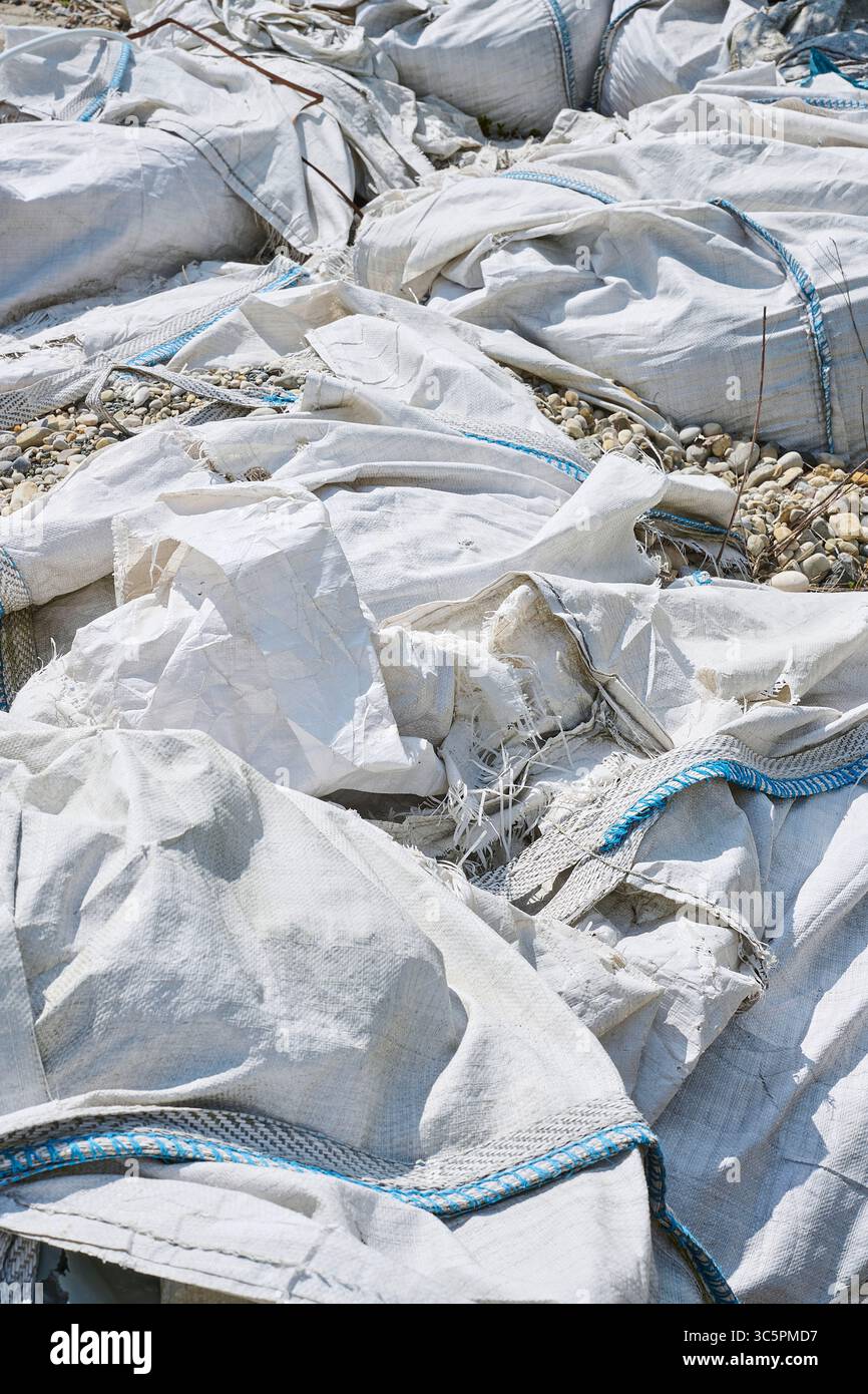 Bigbags mit Schotter gefüllt Stock Photo