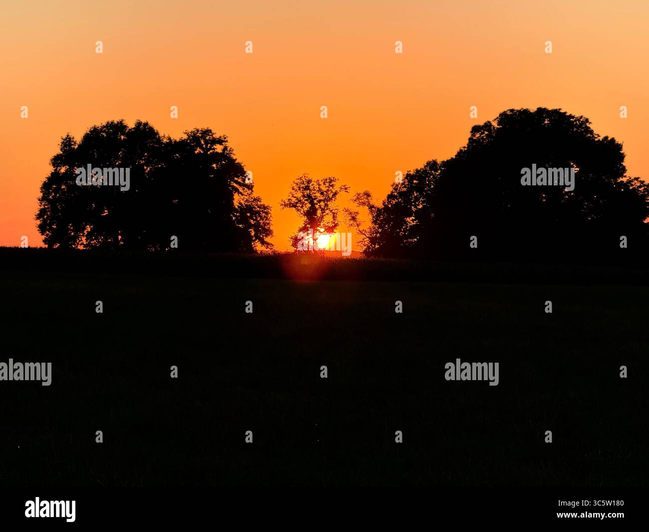 The sunsets with the nature from different situations - Smartphone Captured Stock Image