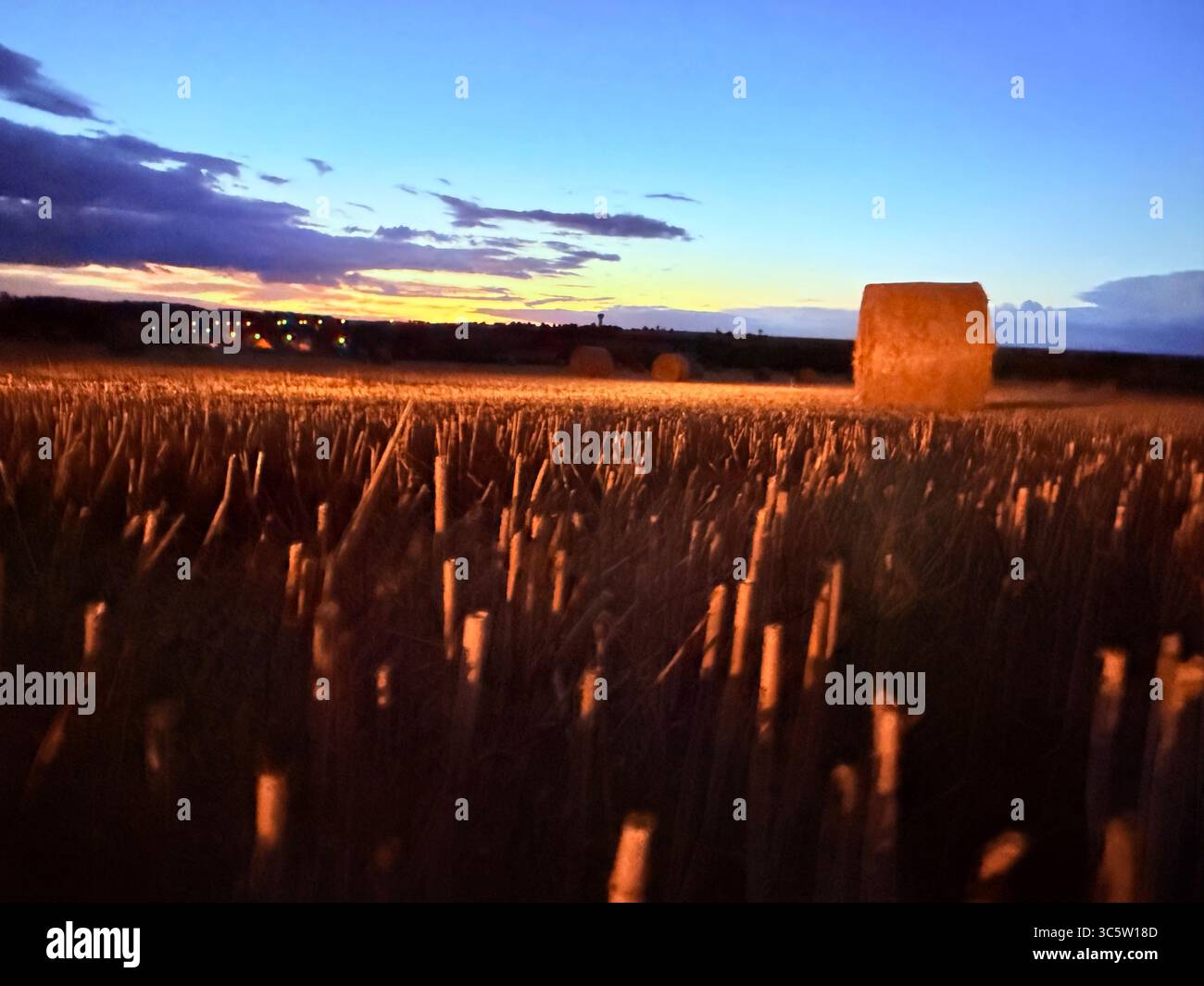 Moments of game with the bale of straw - Smartphone Captured Stock Image
