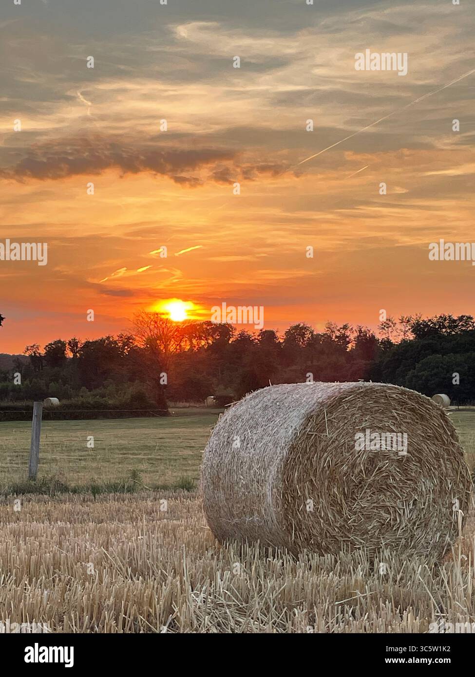 Moments of game with the bale of straw - Smartphone Captured Stock Image